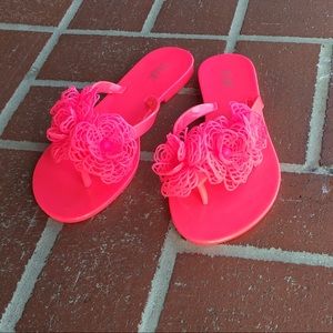 🌷H2K HOT PINK FLOWER FLIPFLOPS🌷